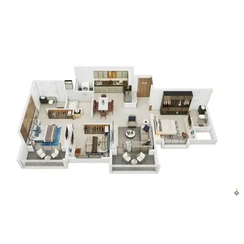 The Ridges 41 3 BHK Floor Plan — Blue Ridge Hinjewadi, Pune
