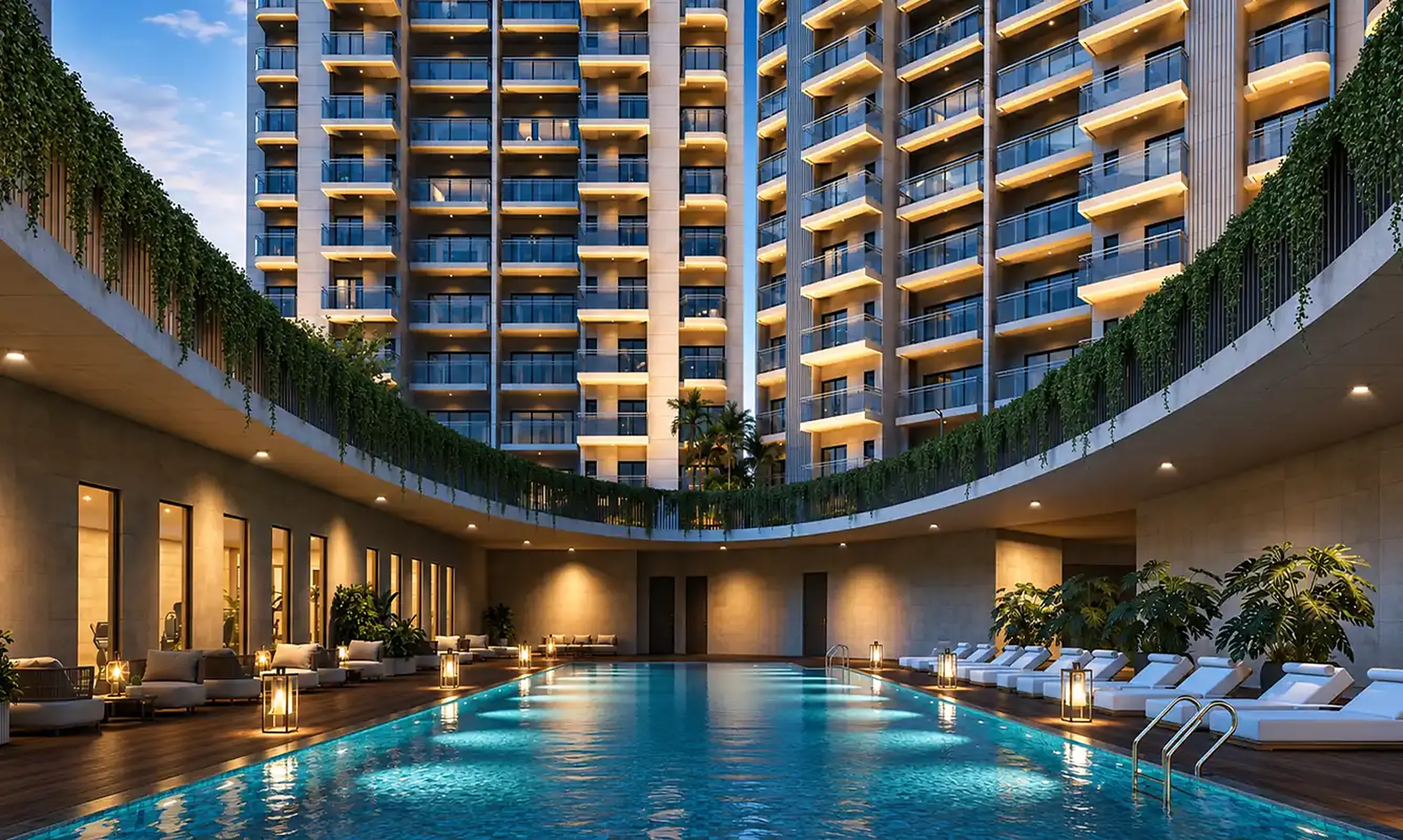 Clubhouse & Lifestyle Amenities — Swimming pool and deck at Blue Ridge Hinjewadi